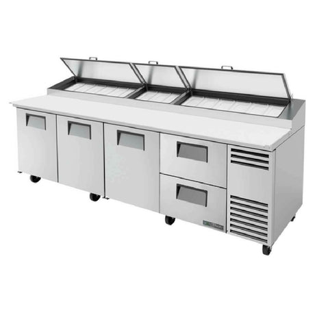 True Refrigeration TPP-AT-119D-2-HC_LH Pizza Prep 33 41°F Pan Rail