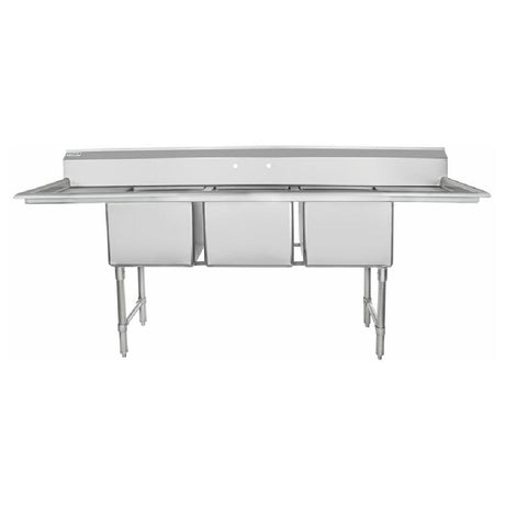 Stainless steel Empura Stainless EHD31818LR18 sink with three compartments and drainboards