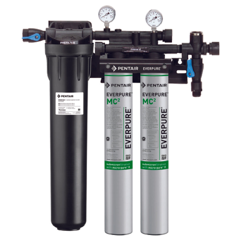 Commercial Everpure EV932802 Coldrink Water Filtration System with dual filter cartridges