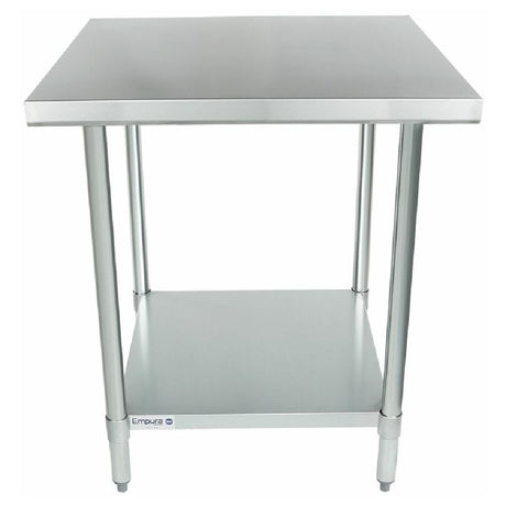 Stainless steel economy work table with undershelf and adjustable feet for durability