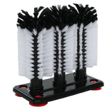 Empura 300016 - Triple Glass Washing Brush, Bar Glassware Cleaner With Base, 3 Brushes