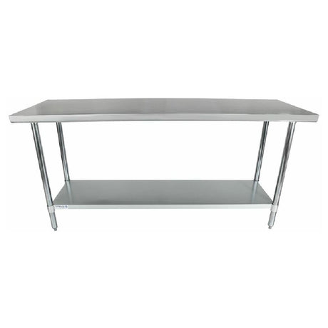 Empura Stainless EWT2472 Economy Work Table in galvanized steel with undershelf and legs