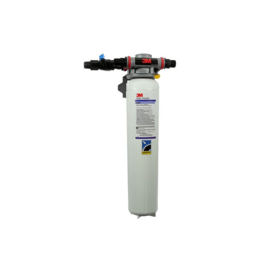 White cylindrical 3M DP190 water filtration products with dual port components