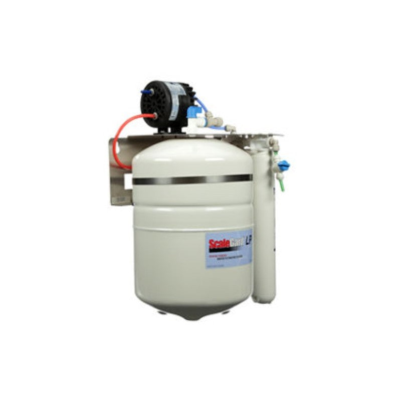 White cylindrical tank with pump for 3M Reverse Osmosis Water Filtration System