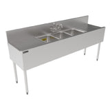Perlick TS72M3-DB - TS Series Underbar Multi-tank Sink Unit, Three 18 Gauge Stainless Steel Compartment
