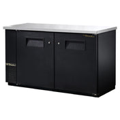 Black True Refrigeration TBB-24-60-HC back bar cooler with stainless steel top and doors