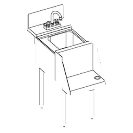 Perlick TSD14BLW TSD Series Blender Station 14" Dump Sink (10-5/8" X 9-5/8" X 6")