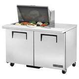 True Mfg. - General Foodservice TSSU-48-12M-B-HC - Mega Top Sandwich/Salad Unit, (12) 1/6 Size (4"D) Poly Pans