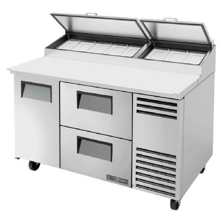 True Refrigeration TPP-AT-60D-2-HC_RH Pizza Prep 33 41°F Pan Rail