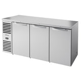 True Mfg. - Premier Bar TBR72-RISZ1-L-S-SSS-1 - Refrigerated Back Bar Cooler, Three-section