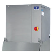 Grey industrial ice maker with red emergency stop button for Manitowoc marine ice maker