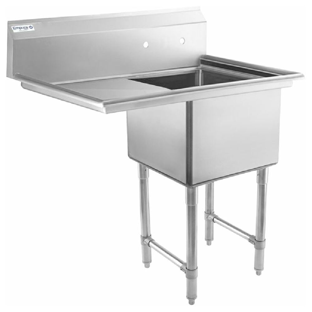 Empura EHD11818L18 Heavy Duty Stainless Steel Commercial Sink with Drainboard and Legs