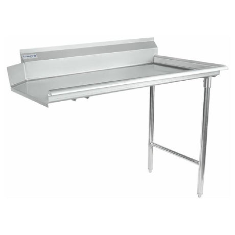 Stainless steel Empura ECDT48R Clean Dishtable with backsplash and right-side landing area