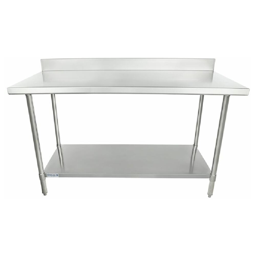 Empura Stainless SWT4B3060 Empura SUPER DUTY Work Table 30" X 604 Inch Backsplash SS Adjustable Bullet Feet