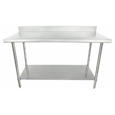 Stainless Steel Empura Super Duty Work Table with Backsplash and Adjustable Feet