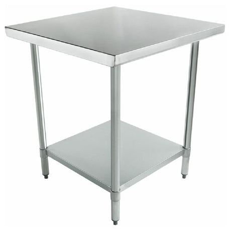 Stainless Steel Work Table with Two Shelves and Adjustable Feet Empura Standard Duty