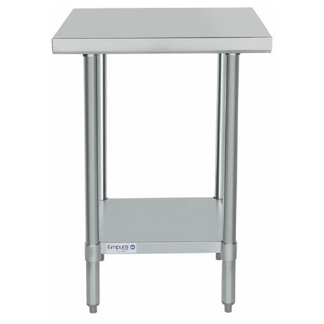 Stainless steel work table with undershelf and four legs in Empura Standard Duty design