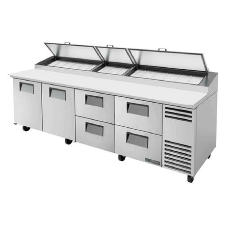 True Refrigeration TPP-AT-119D-4-HC_RH Pizza Prep 33 41°F Pan Rail