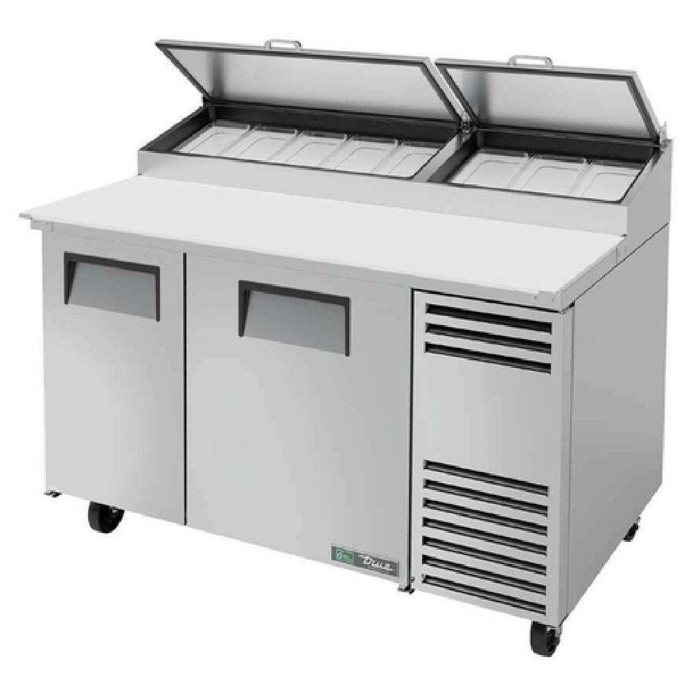 True Mfg. - General Foodservice TPP-AT-60-HC - Pizza Prep, 33 - 41°F Pan Rail, Stainless Steel Cover