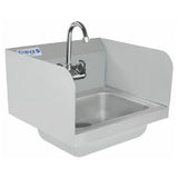 Stainless Steel EHS17SP Hand Sink with Side Splash Guards and Gooseneck Faucet