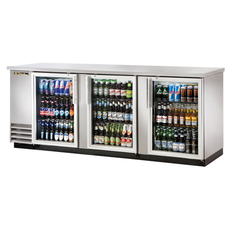 True Mfg. - General Foodservice TBB-4G-S-HC-LD - Back Bar Cooler, Three-section, 90-3/8"W