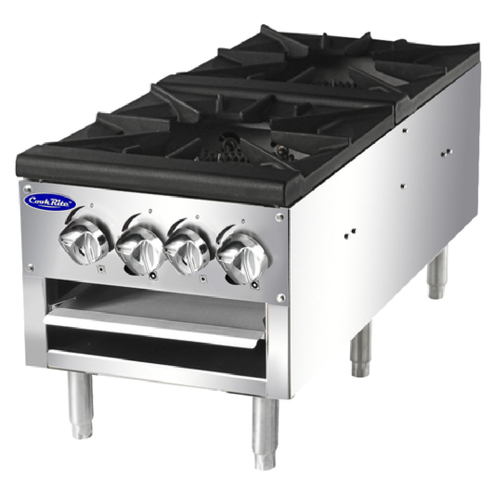 Atosa USA, Inc. ATSP-18-2L_NAT - CookRite Low Stock Pot Stove, Gas, (2) Three-ring Cast Iron Burners