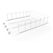 Simple line drawing of retail clothing racks illustrating the Hoshizaki Organizer Shelf