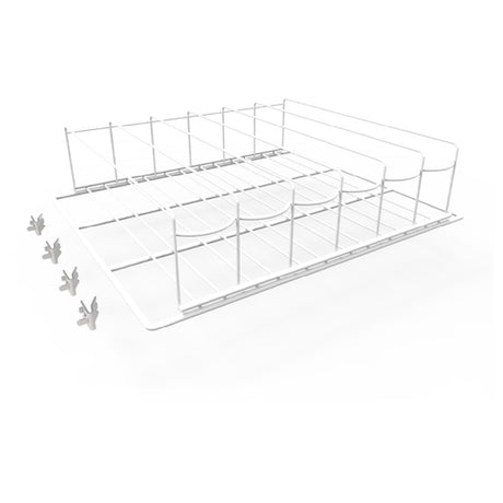 Simple line drawing of retail clothing racks illustrating the Hoshizaki Organizer Shelf