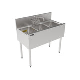 Perlick TS36M3 - TS Series Underbar Multi-tank Sink Unit, Three 18 Gauge Stainless Steel Compartment