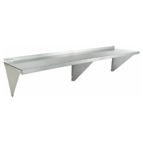 Stainless steel wall mount storage shelf Empura 1872WS16G with raised back edge and brackets