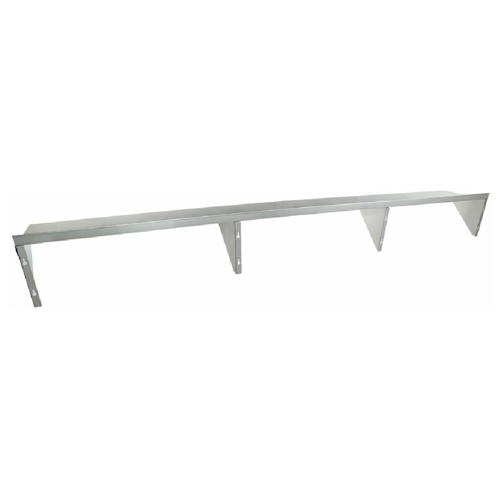 Empura Stainless 1296WS18G Standard Duty Empura Wall Mount Storage Shelf 12" X 96" 18GA 430S/S Shelf And Brackets