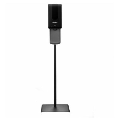 Black Empura Gel Sanitizer Station on metal floor stand for convenience and hygiene