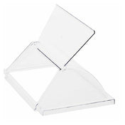 Clear acrylic display stand with an angled surface for Empura Roller Grill Cover