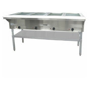 Commercial Empura Steam Table Open Well 4 Bay with multiple stainless steel compartments