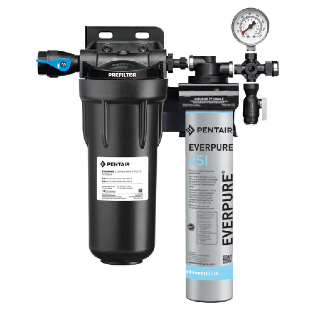 Water filtration system featuring Everpure EV932461 Insurice PF Single-4SI with prefilter