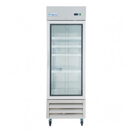 Empura Refrigeration E-KB27RG one section glass door refrigerator with adjustable shelving