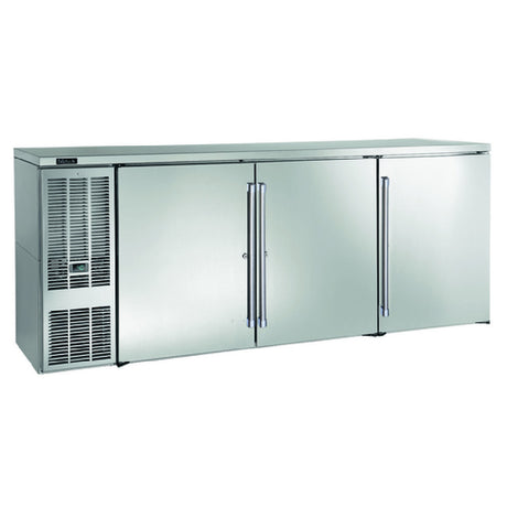 Perlick BBS84-SS-L-STK - (QuickShip) Refrigerated Back Bar Cabinet, Three-section