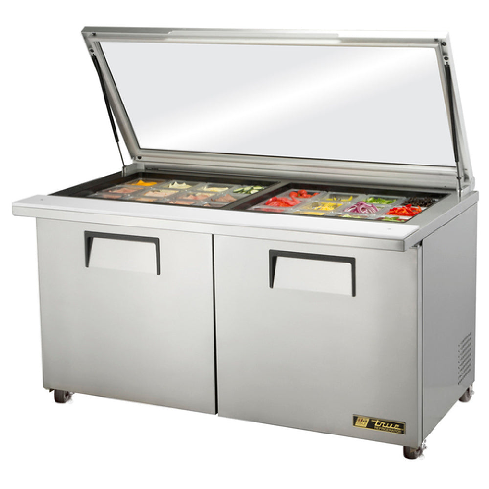 True Mfg. - General Foodservice TSSU-60-24M-B-ST-FGLID-HC - Mega Top Sandwich/Salad Unit