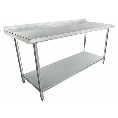 Stainless steel Economy Work Table with backsplash and lower shelf for versatile use