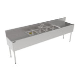 Perlick TS96M4-DB - TS Series Underbar Multi-tank Sink Unit, Four 18 Gauge Stainless Steel Compartment