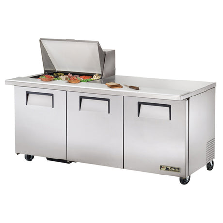 True Mfg. - General Foodservice TSSU-72-12M-B-HC - Mega Top Sandwich/Salad Unit, (12) 1/6 Size (4"D) Poly Pans