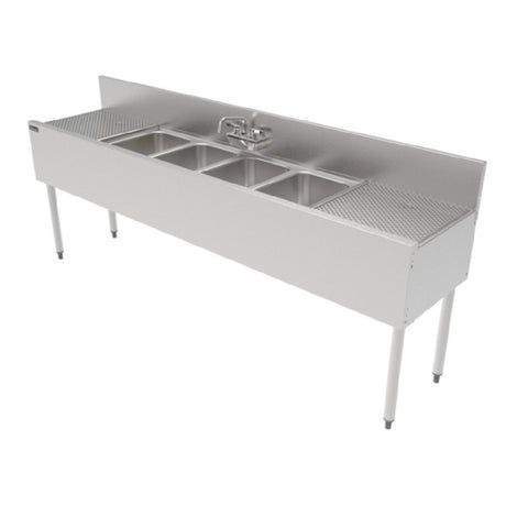 Perlick TS84M4-DB - TS Series Underbar Multi-tank Sink Unit, Four 18 Gauge Stainless Steel Compartment