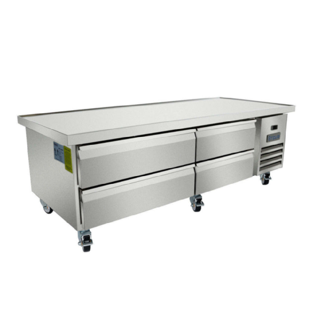Empura E-KCBRC76 - Refrigerated Equipment Stand, 76"W X 31.9"D X 26.8"H, 11.4 Cu. Ft. Capacity