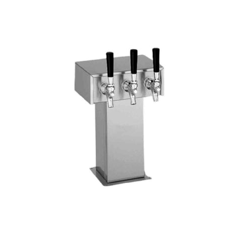 Perlick 3780-3W-304SS Stainless Steel Tee Tower (3) Faucets Capacity All Perlick Towers Include 630SS Faucets (630SSTF Faucets Where Applicable On TF Brass And Gold Towers)