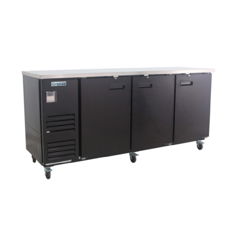 Empura E-KBB90-3-27 - Back Bar Cooler, 3 Swing Solid Doors, 90"W X 27 5/8"D X 42 1/2"H