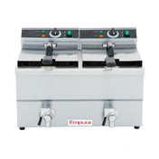 Empura Stainless E-DF-12L/2 heavy duty dual tank electric countertop fryer with temperature controls