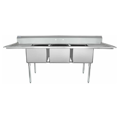 Stainless ESD31824LR18 sink with triple compartments and drainboards for efficient use