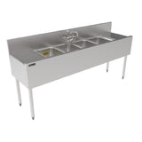 Perlick TS72M4-DB-STK - (Quick Ship) TS Series Underbar Multi-tank Sink Unit, Four 18 Gauge Stainless Steel Compartment