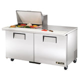 True Mfg. - General Foodservice TSSU-60-12M-B-HC - Mega Top Sandwich/Salad Unit, (12) 1/6 Size (4"D) Poly Pans