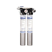 Dual water filtration system with stainless steel canisters for Scotsman water filter assembly